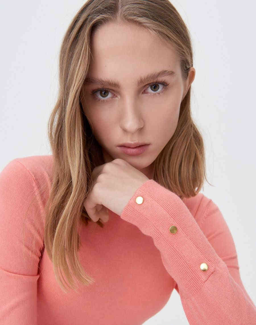 Легкий приталенный розовый джемпер, изображение 3