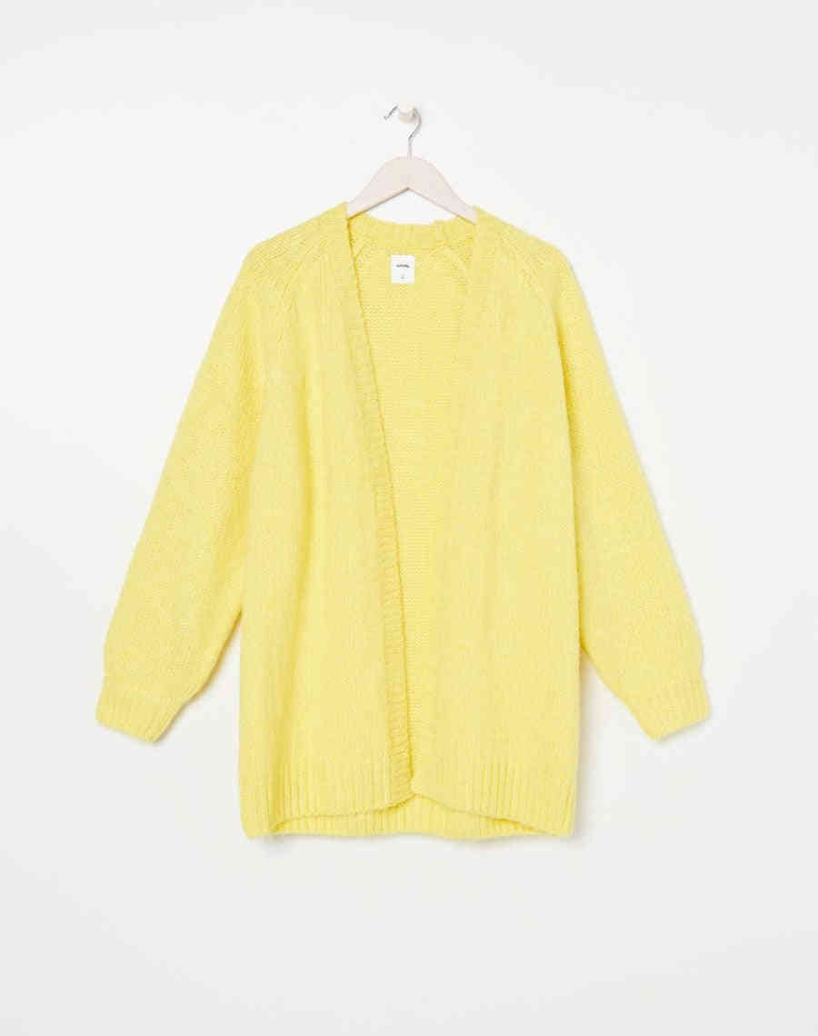 Кликните для увеличения изображения Желтый вязаный кардиган с тиснением, изображение 5