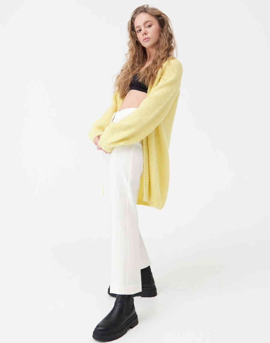 Желтый вязаный кардиган с тиснением, изображение 2